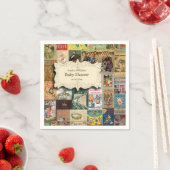 ヴィンテージ本が本の赤ちゃんシャワーを持ってくる スタンダードカクテルナプキン (インサイチュ)