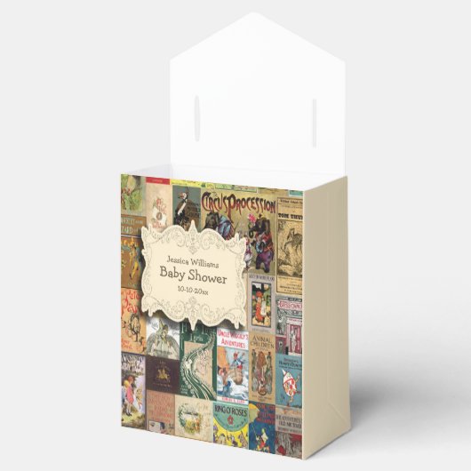 ヴィンテージ本が本の赤ちゃんシャワーを持ってくる フェイバーボックス (オープン)