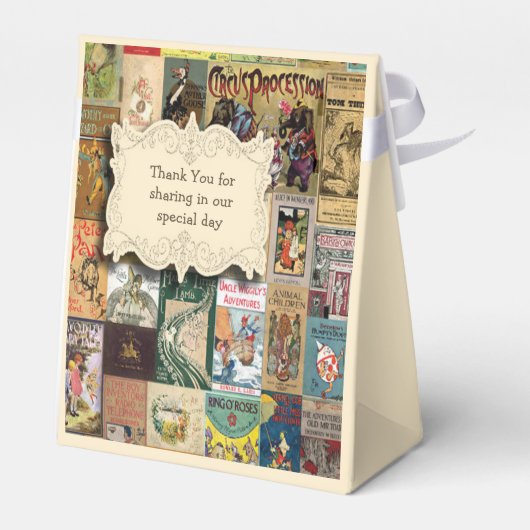 ヴィンテージ本が本の赤ちゃんシャワーを持ってくる フェイバーボックス (裏面サイド)