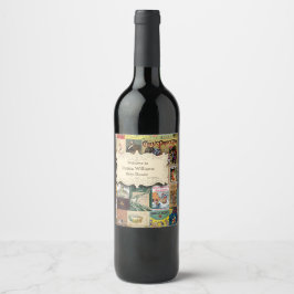 ヴィンテージ本が本の赤ちゃんシャワーを持ってくる ワインラベル