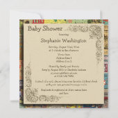 ヴィンテージ本が本の赤ちゃんシャワーを持ってくる 招待状 (裏面)