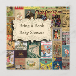 ヴィンテージ本が本の赤ちゃんシャワーを持ってくる 招待状