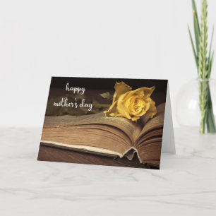 ヴィンテージ本とバラ母の日 カード