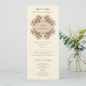 ヴィンテージ本のモチーフのウェディング プログラム (スタンド正面)