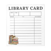 ヴィンテージ本の図書館カード ノートパッド (正面)