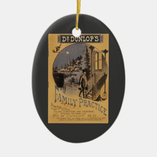 ヴィンテージ本の表紙 ドクター・ダンロップの家庭医学 セラミックオーナメント (正面)