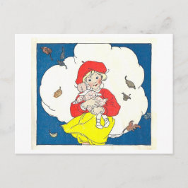 ヴィンテージ本イラストレーション女の子（人形） ポストカード