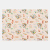 ヴィンテージ本好きラッピング紙セット3 ラッピングペーパーシート (正面)