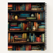 ヴィンテージ本棚の図案 ノートブック (裏面)