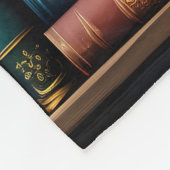 ヴィンテージ本棚の図案 フリースブランケット (角)