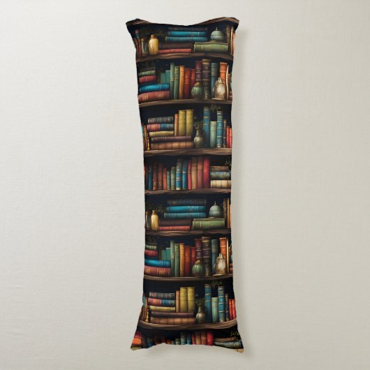 ヴィンテージ本棚の図案 ボディピロー (正面縦)
