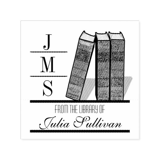 ヴィンテージ本棚 セルフインキングスタンプ (デザイン)