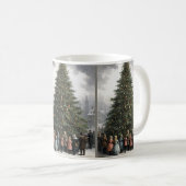ヴィンテージ村クリスマスツリーの集まり コーヒーマグカップ (正面右)