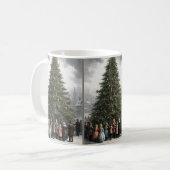 ヴィンテージ村クリスマスツリーの集まり コーヒーマグカップ (正面左)