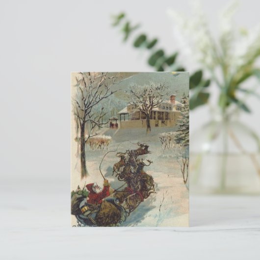 ヴィンテージ来ここサンタクロース シーズンポストカード (スタンド正面)