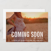 ヴィンテージ来の間もない写真妊娠の発表 案内状 (正面/裏面)