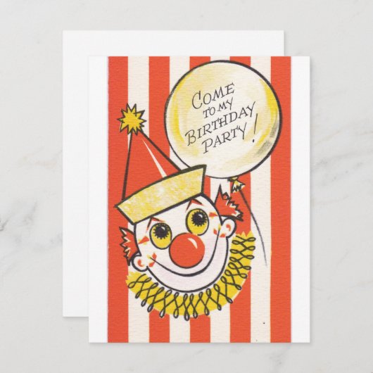 ヴィンテージ来ピエロの誕生日パーティー シーズンカード (正面/裏面)