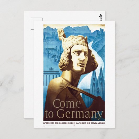 ヴィンテージ来対ドイツ旅行ポスター ポストカード (正面/裏面)