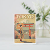ヴィンテージ東京桜富士 ポストカード (スタンド正面)