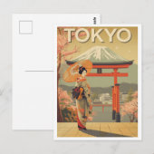 ヴィンテージ東京桜富士 ポストカード (正面/裏面)