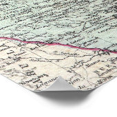 ヴィンテージ東州統一されたの地図(1862) ポスター (角)