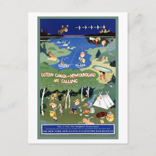 ヴィンテージ東部カナダとニューファンドランド旅行 ポストカード (正面)