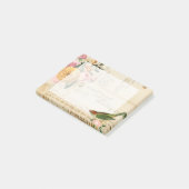 ヴィンテージ松と赤面ピンクのバラ ポストイット (アングル)