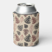 ヴィンテージ松のコーン：森林の背景。 缶クーラー (缶裏面)