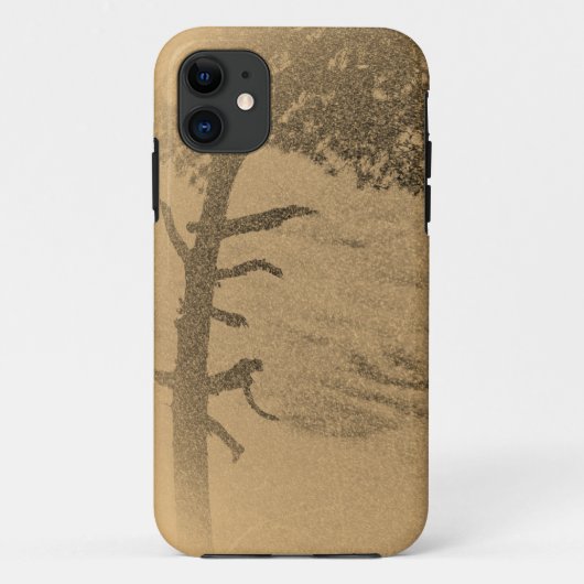ヴィンテージ松のシルエット Case-Mate iPhoneケース (裏面)
