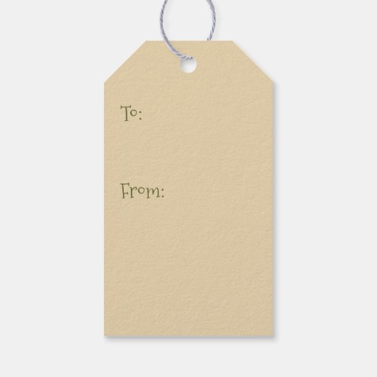 ヴィンテージ松の木の季節のクリスマス ギフトタグ (裏面)