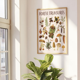 ヴィンテージ松の森の宝物グラフウォールアート ポスター