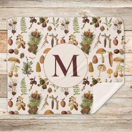 ヴィンテージ松の森の宝物模様 シェルパブランケット