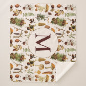 ヴィンテージ松の森の宝物模様 シェルパブランケット (正面)