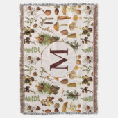 ヴィンテージ松の森の宝物模様 スローブランケット (正面縦)