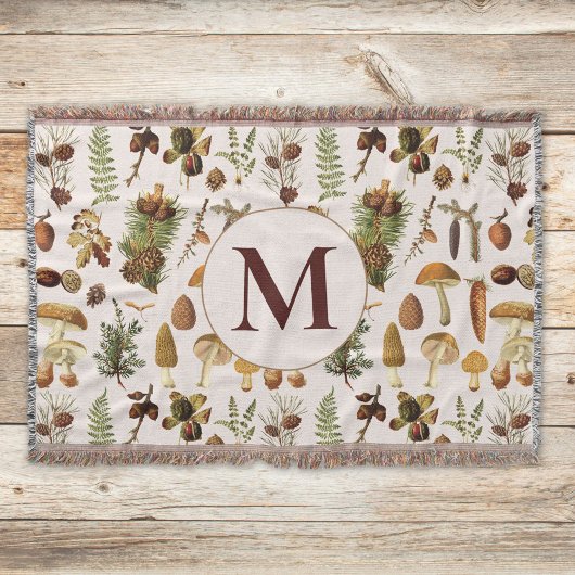 ヴィンテージ松の森の宝物模様 スローブランケット