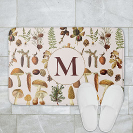 ヴィンテージ松の森の宝物模様 バスマット