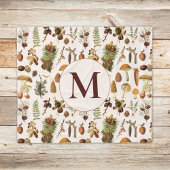 ヴィンテージ松の森の宝物模様 フリースブランケット