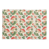 ヴィンテージ林きのこラッキークローバーパターン 枕カバー (裏面)