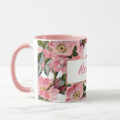 ヴィンテージ林グリーンピンクコーラルボヘミアフローラ マグカップ (左)