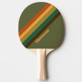 ヴィンテージ林ストライプの湿原 卓球ラケット (正面)