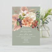 ヴィンテージ果実フローラ結婚式招待状 招待状 (スタンド正面)