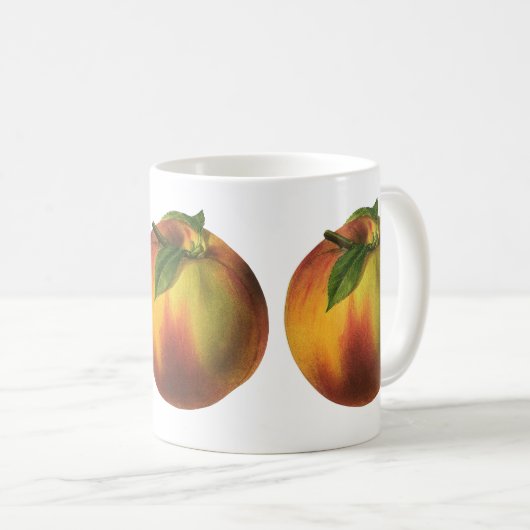 ヴィンテージ果実熟オーガニック桃 コーヒーマグカップ (正面右)