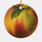 ヴィンテージ果実熟オーガニック桃 セラミックオーナメント (正面)