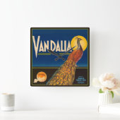 ヴィンテージ果実箱オレンジラベル スクエア壁時計 (ホーム)