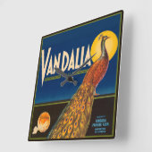 ヴィンテージ果実箱オレンジラベル スクエア壁時計 (傾斜)