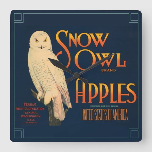 ヴィンテージ果実箱ラベル  スクエア壁時計 (正面)