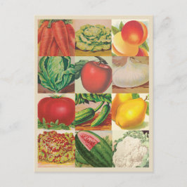 ヴィンテージ果実野菜イラスト ポストカード