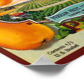 ヴィンテージ果樹園の梨のポスター ポスター (角)