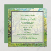 ヴィンテージ果樹園の花ブライダルシャワー 招待状 (正面/裏面)