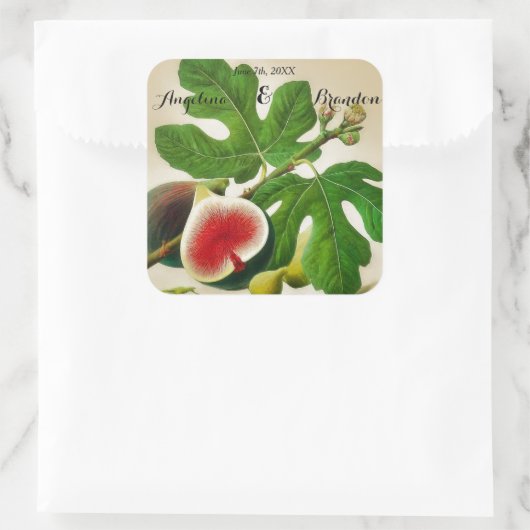 ヴィンテージ果樹園結婚園 スクエアシール (バッグ)